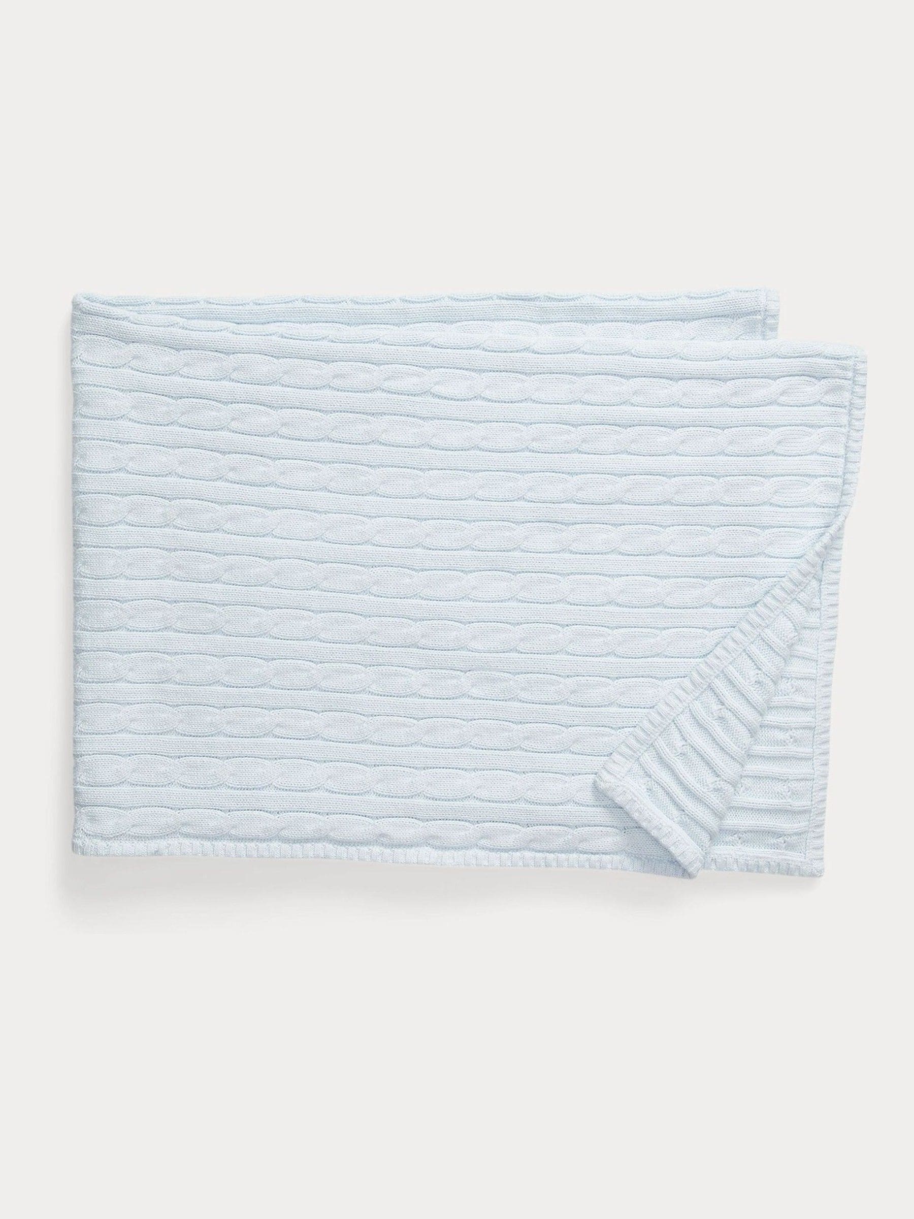 Polo Ralph Lauren Pink Cotton Cable Knit Newborn Blanket 40 x 29 Inches