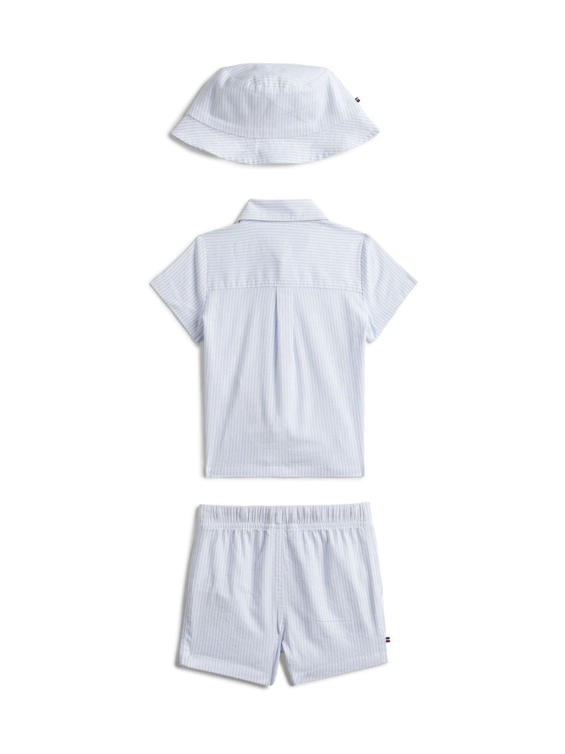 Tommy Hilfiger blue Ithaca stripe 3-piece baby outfit gift box (British brand)
