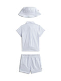 Tommy Hilfiger blue Ithaca stripe 3-piece baby outfit gift box (British brand)