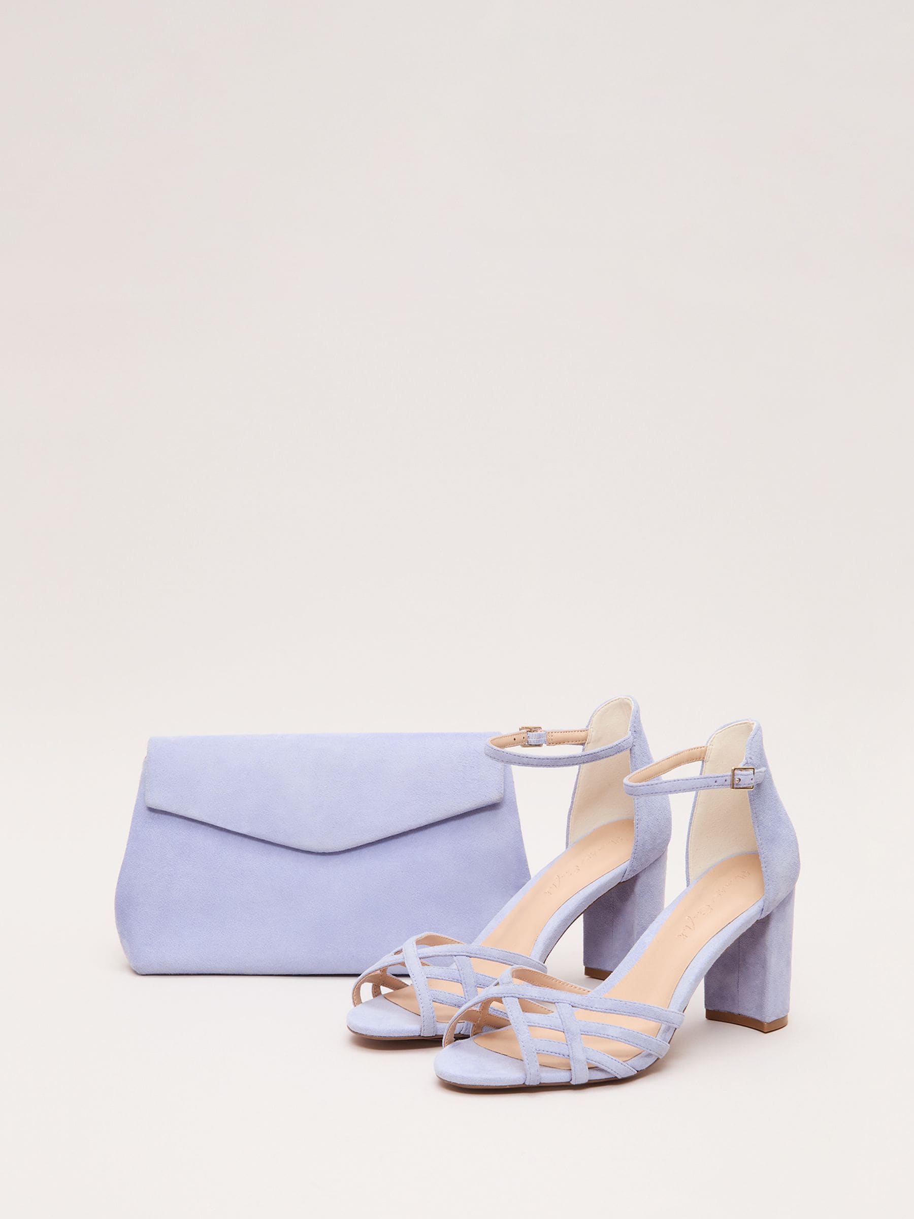 Phase Eight purple suede clutch bag (British brand)