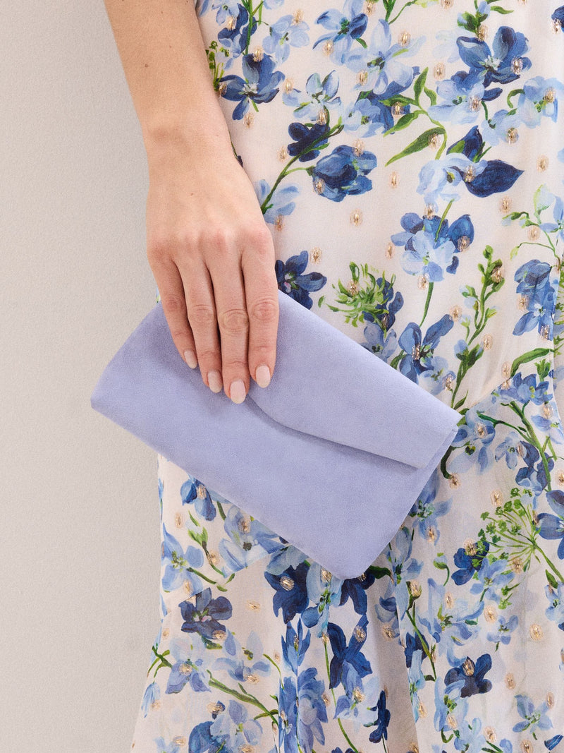 Phase Eight purple suede clutch bag (British brand)