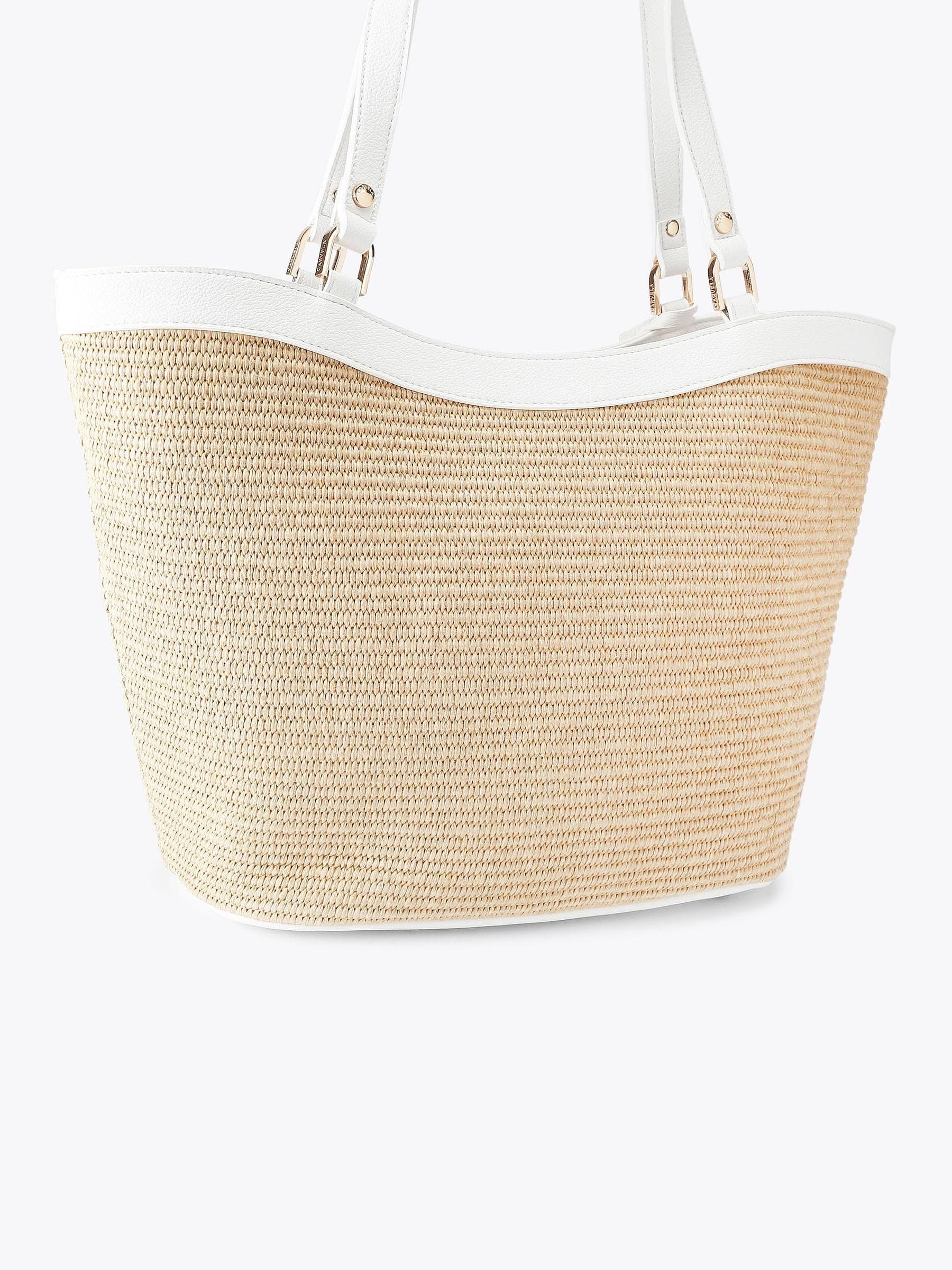 Carvela Amalfi Stone tote bag brown raffia, imported from the UK
