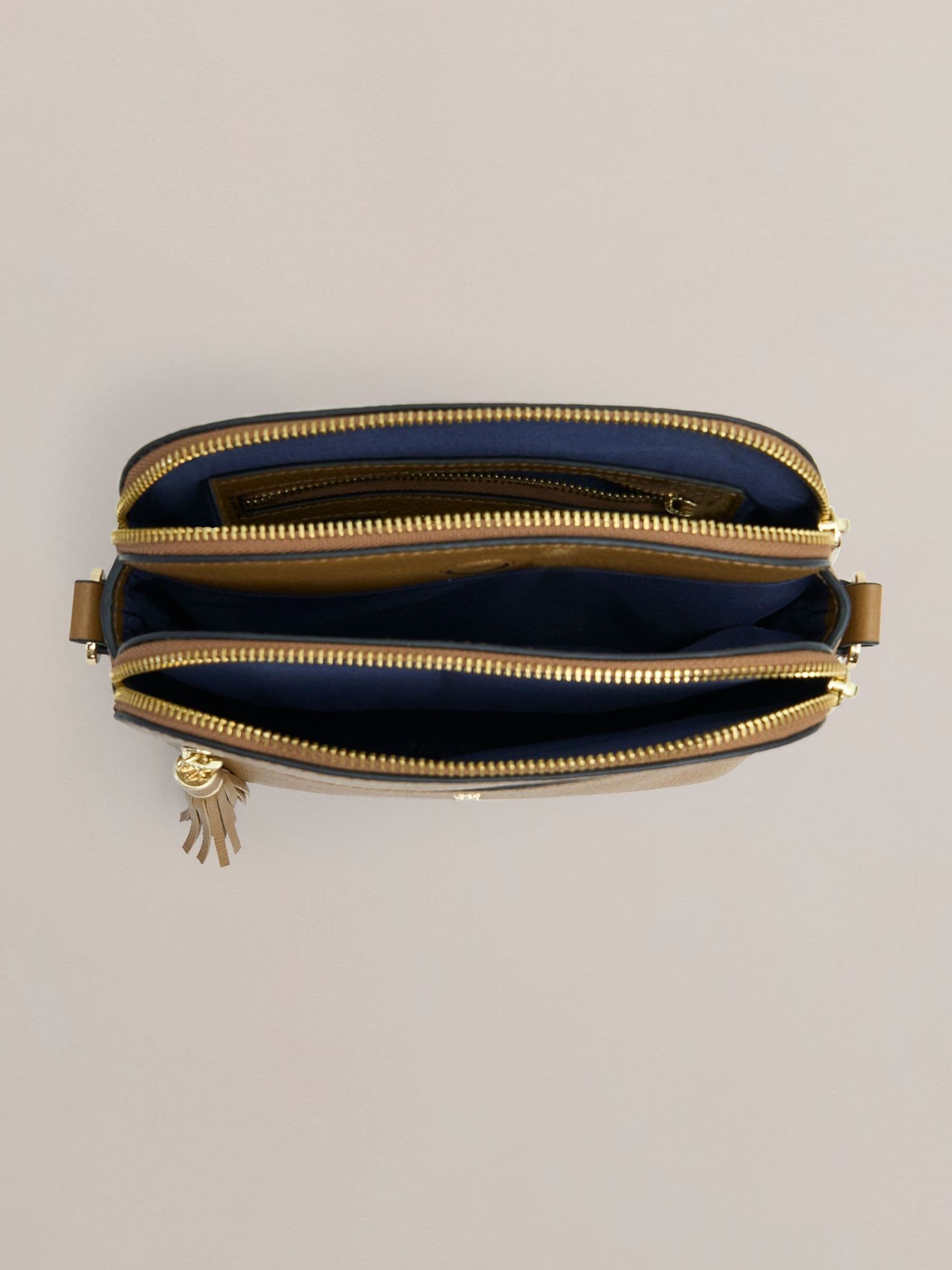 Hobbs Tan Carlton leather cross body bag - British product