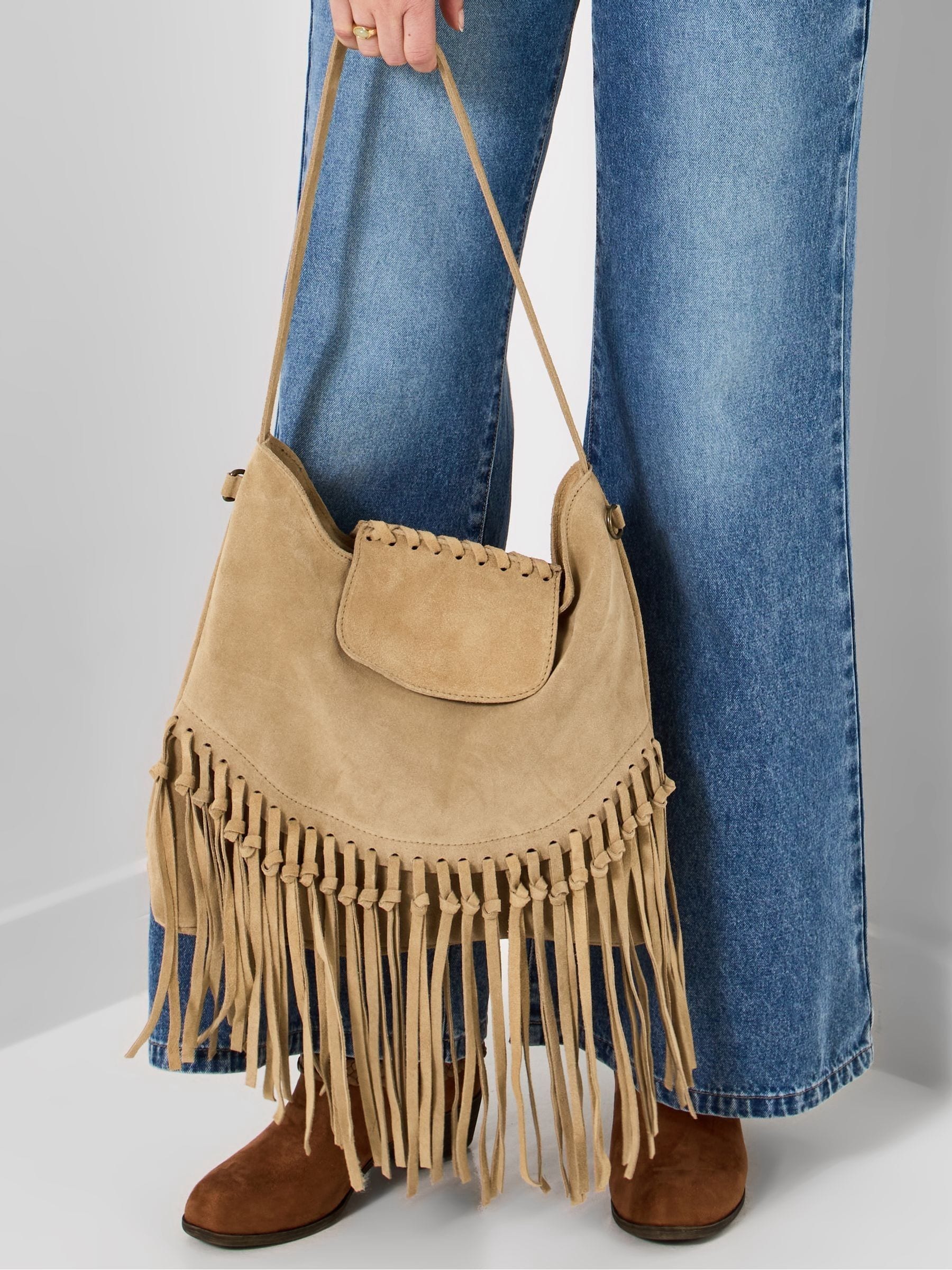 Joe Browns boho suede tassel handbag, UK version