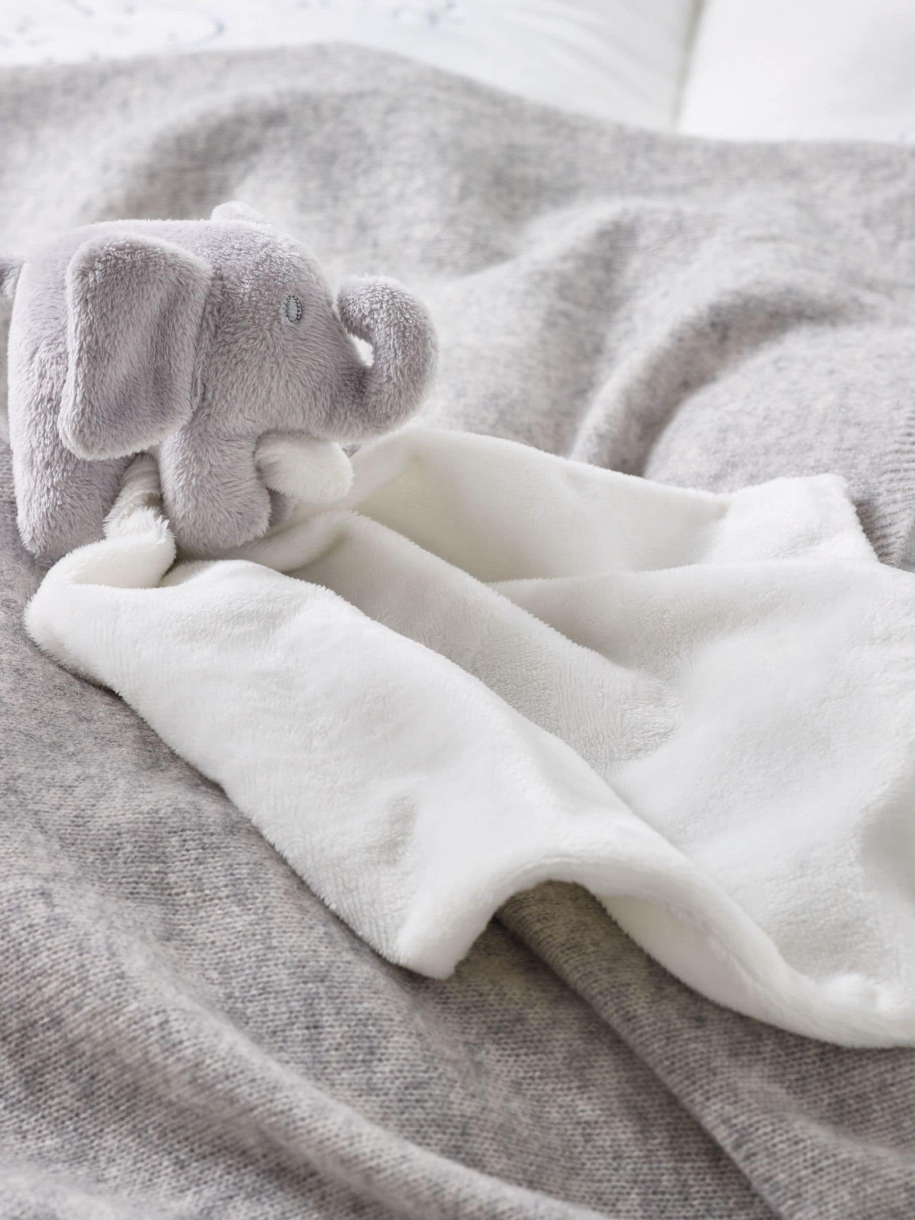The White Company Grey Kimbo baby comforter, imported from the UK