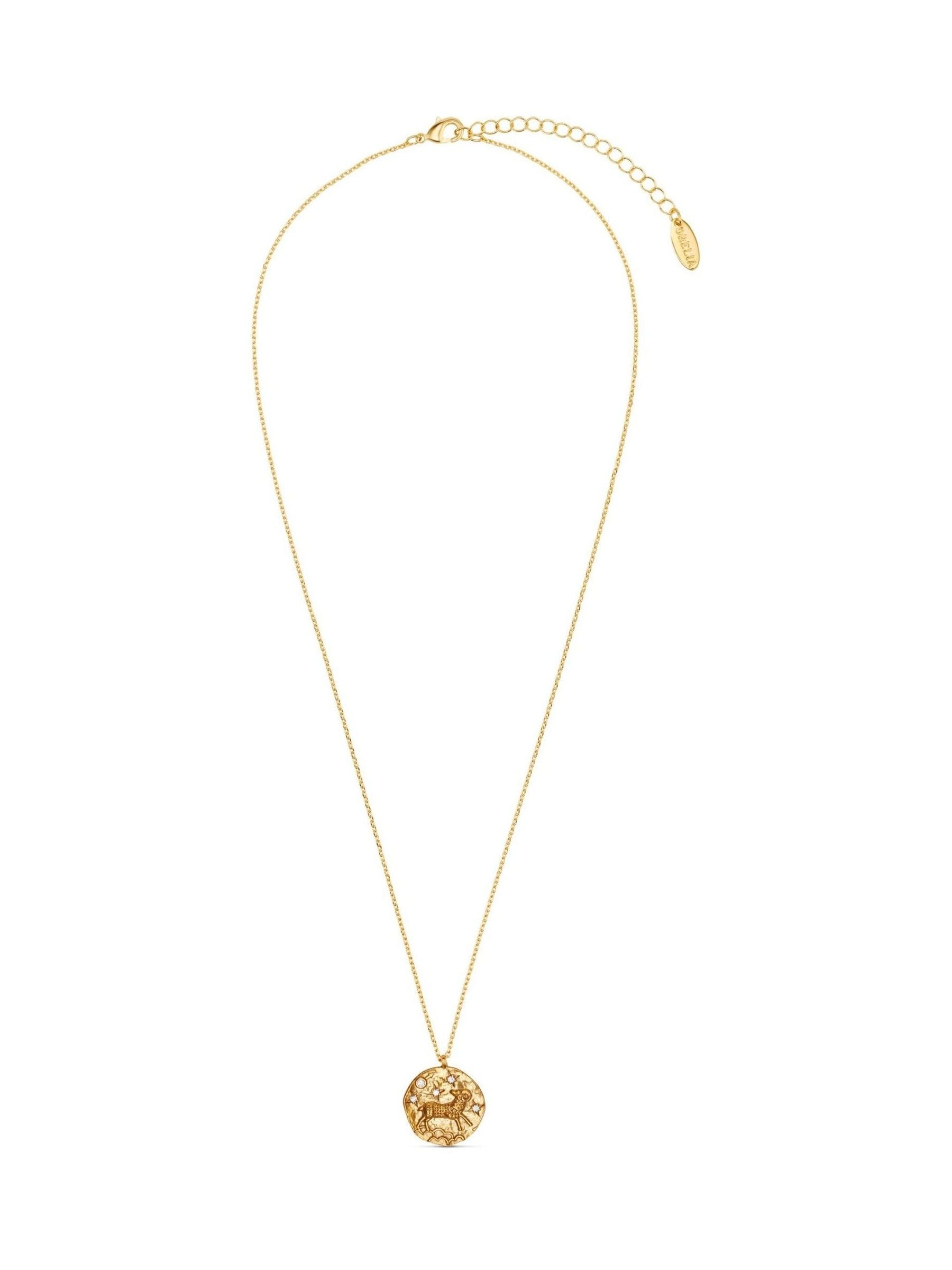Orelia London gold Aries zodiac necklace with cubic zirconia - British product
