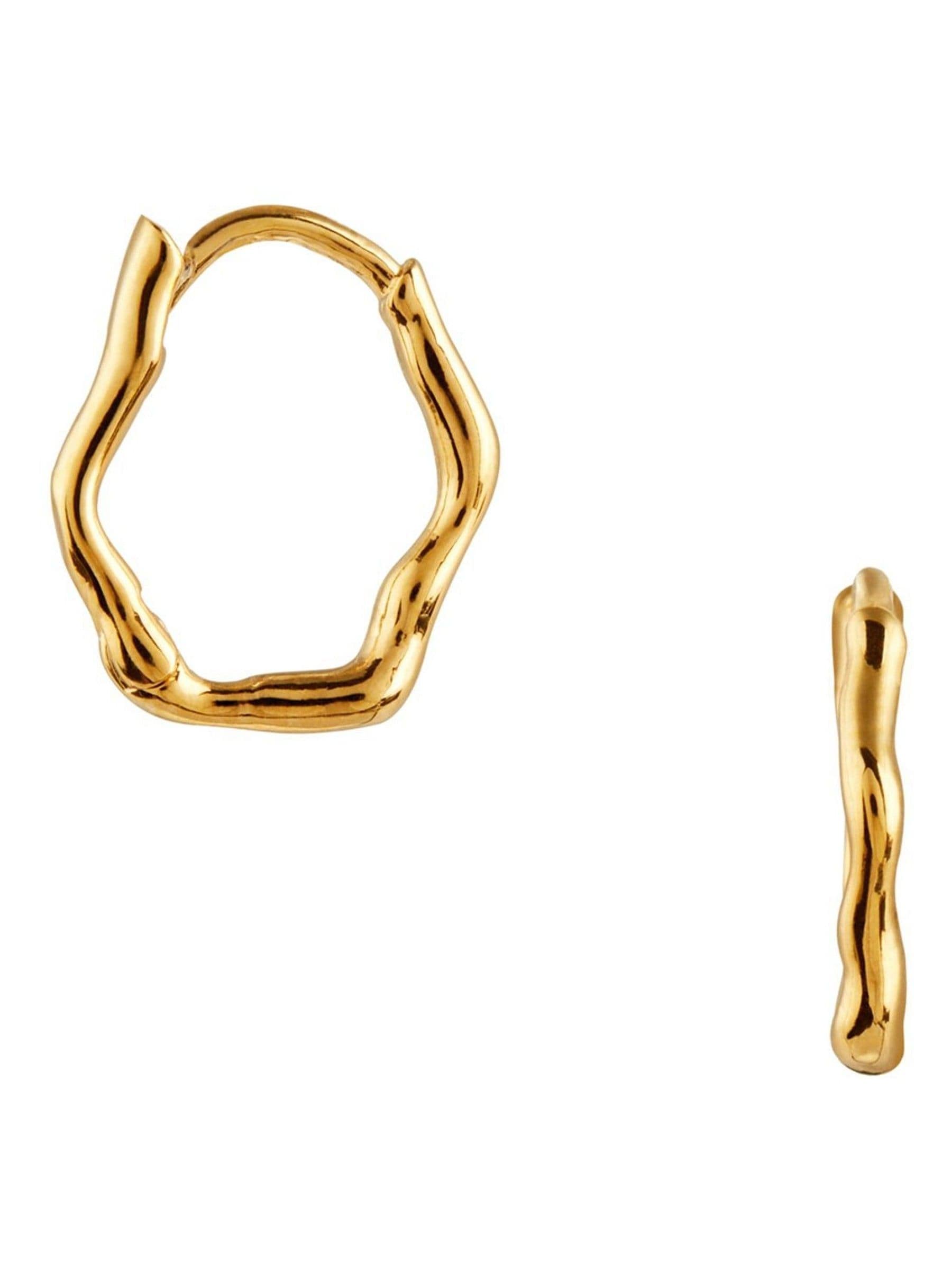 Orelia London gold tone wave huggie hoop earrings, imported from the UK