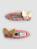 JoJo Maman Bébé pink butterfly clip 2-pack, imported from the UK