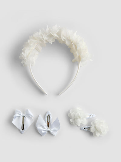 Next JoJo Maman Bébé Pure White Flower Girl Hair Accessories Set- Buy online at McGrocer
