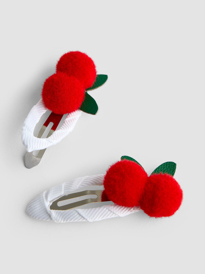 JoJo Maman Bébé Cream Cherries hair accessories set - British product