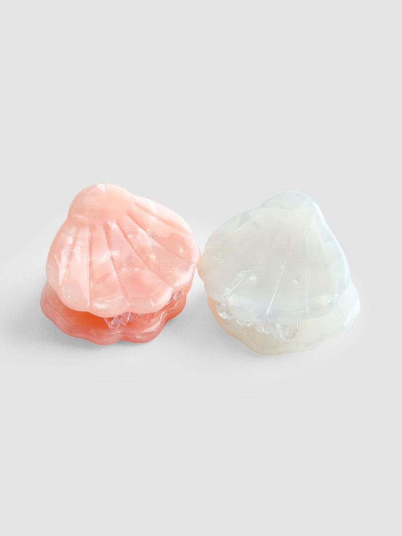JoJo Maman Bébé shell claw clips light pink 4-pack, imported from the UK