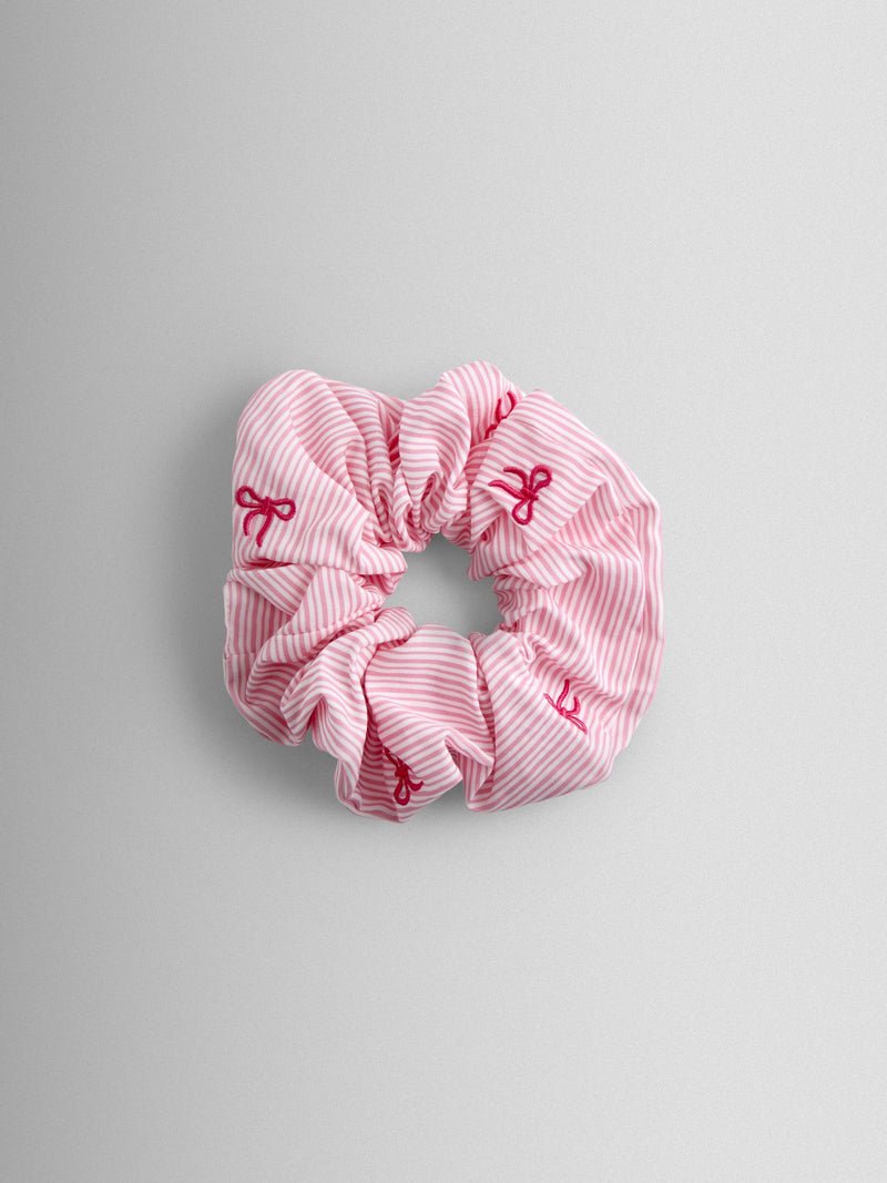 JoJo Maman Bébé bright pink bow embroidered scrunchie (British brand)