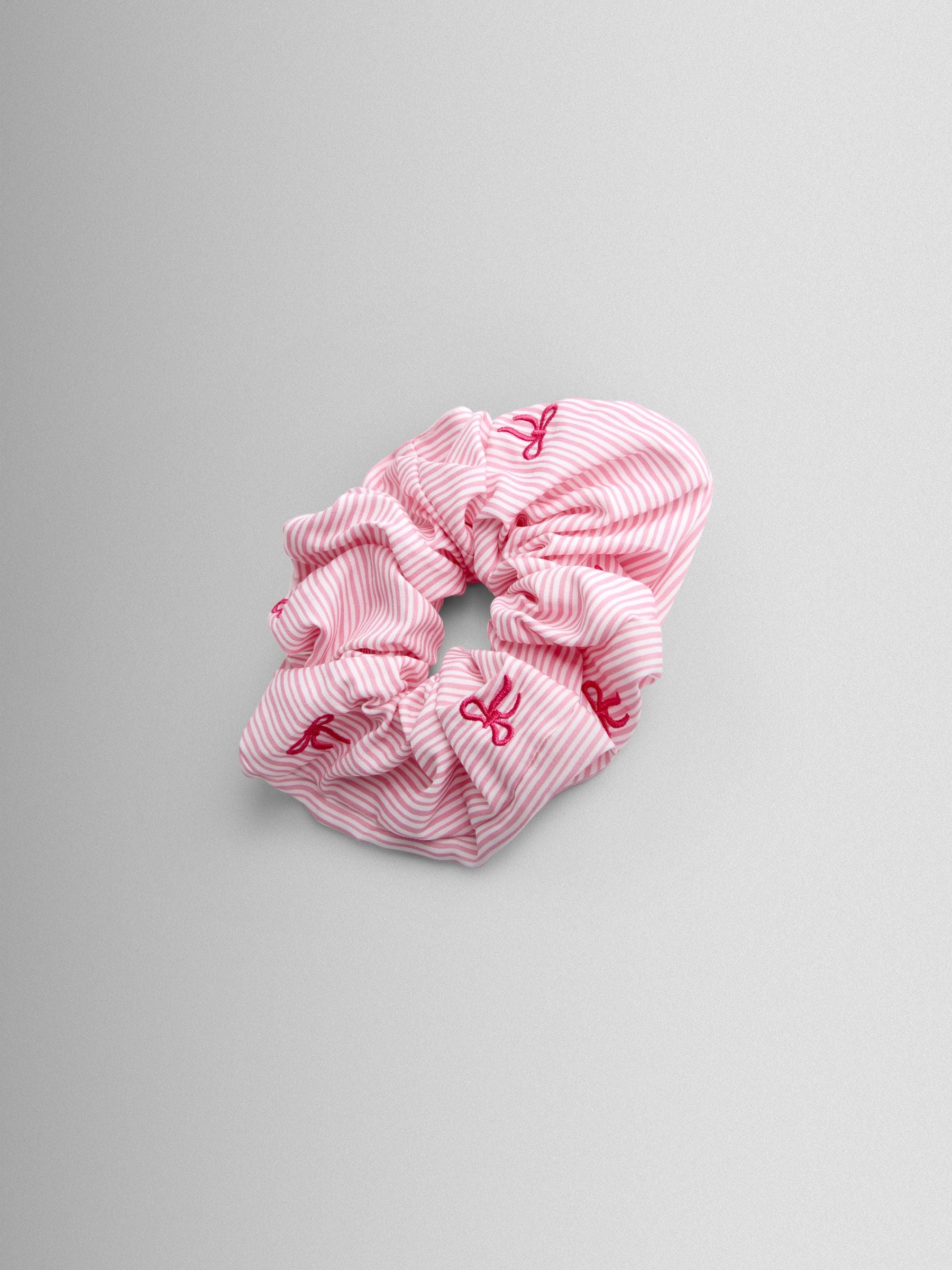 JoJo Maman Bébé bright pink bow embroidered scrunchie (British brand)