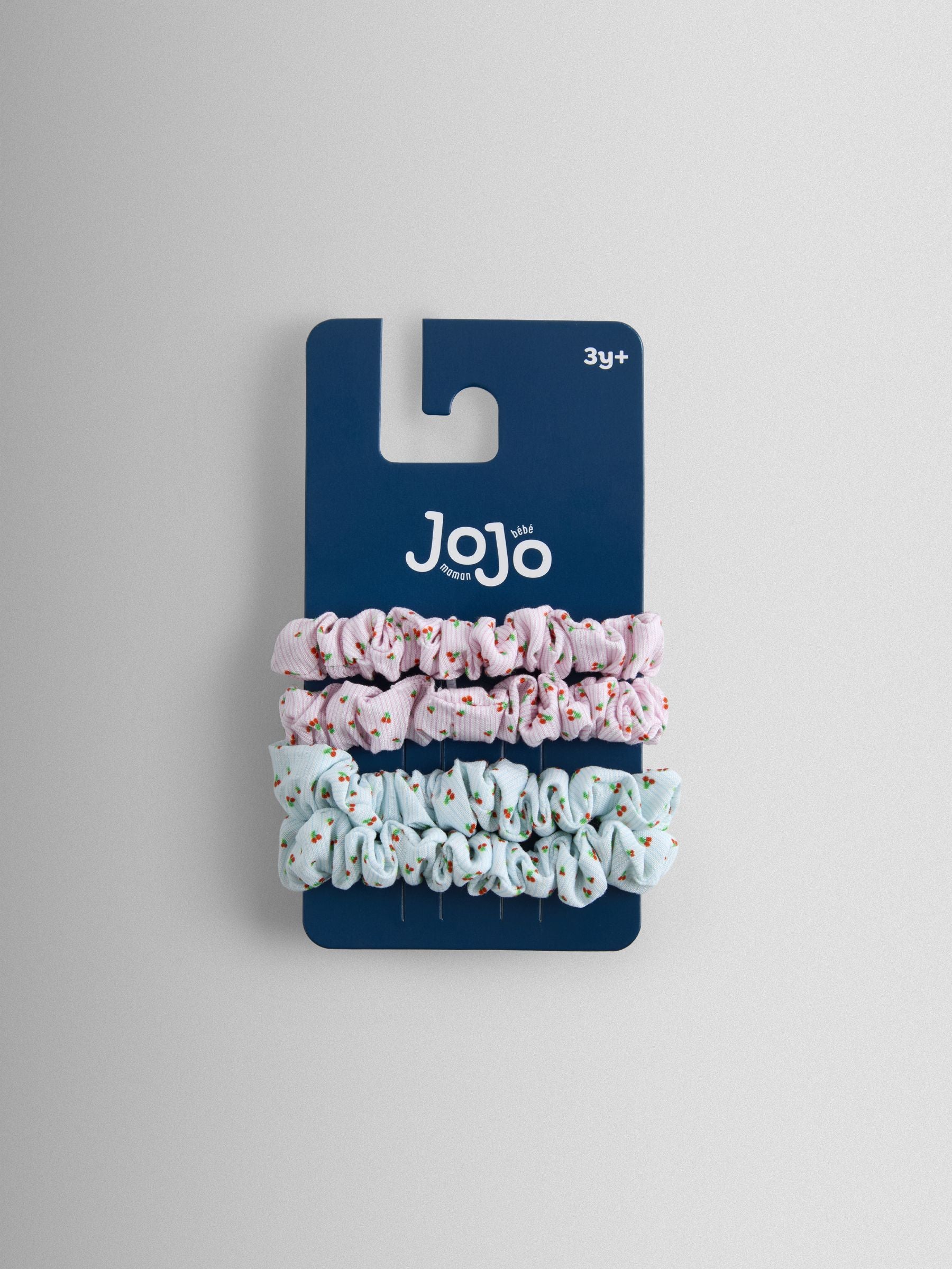 JoJo Maman Bébé cherry print scrunchies 4-pack, UK version