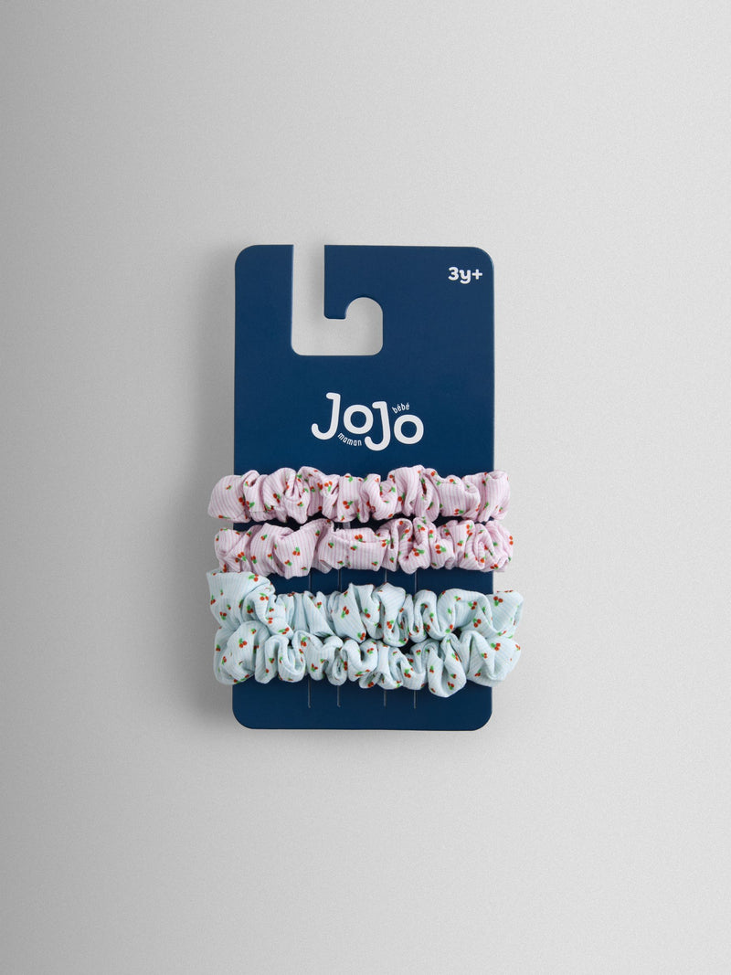 JoJo Maman Bébé cherry print scrunchies 4-pack, UK version