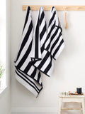 Bianca Black Reversible Stripe Jacquard Towel
