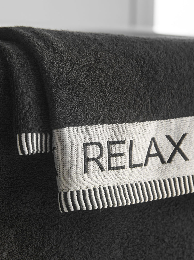 Catherine Lansfield Black Relax and Unwind towel collection (British brand)