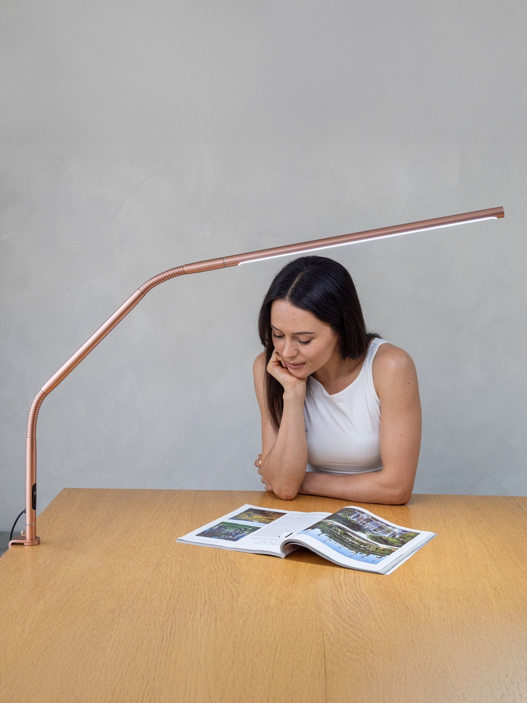 Daylight Company Rose Gold Slimline 4 table lamp (British brand)