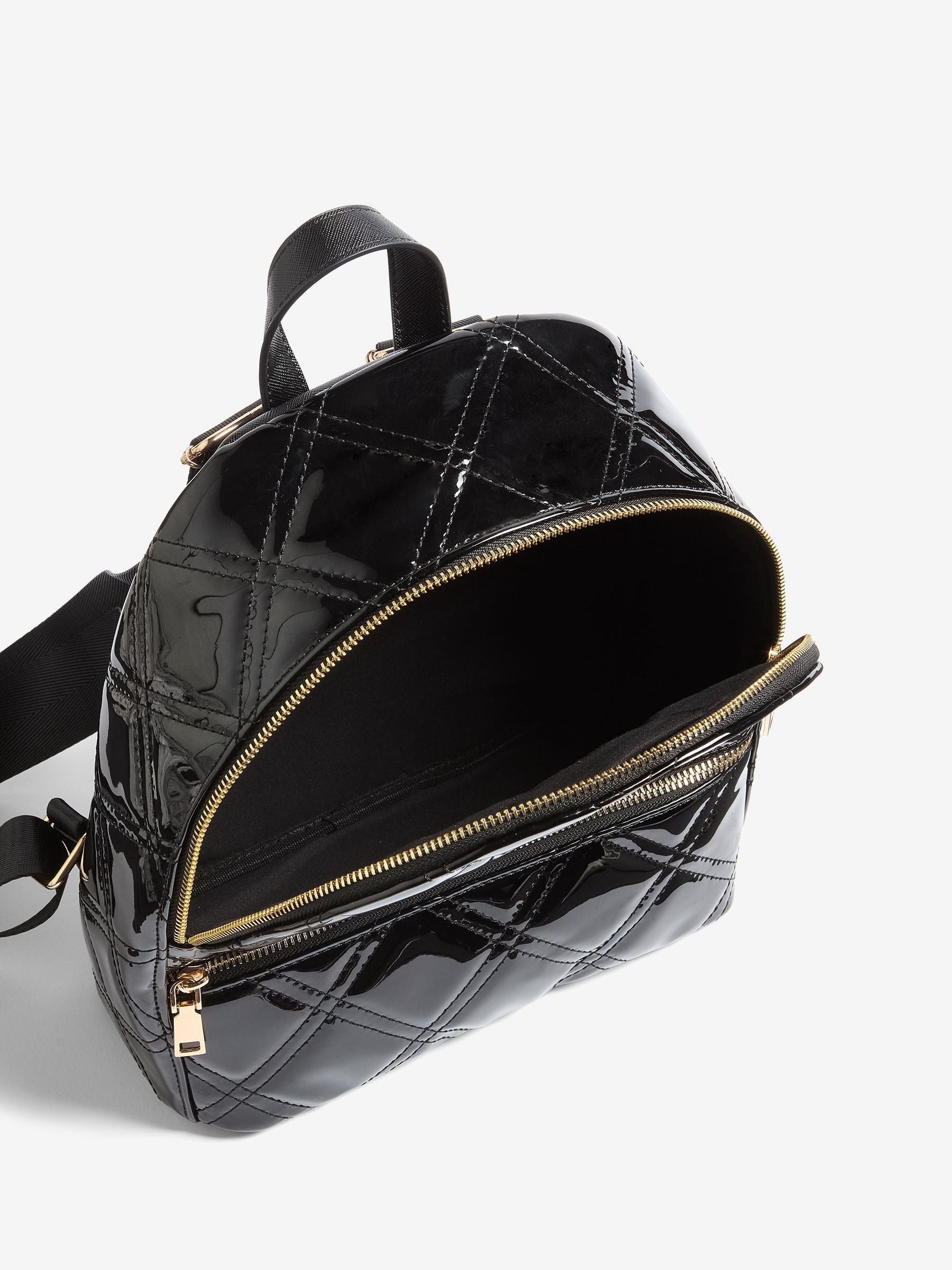 Lipsy black patent studded school back pack 33cm - British product