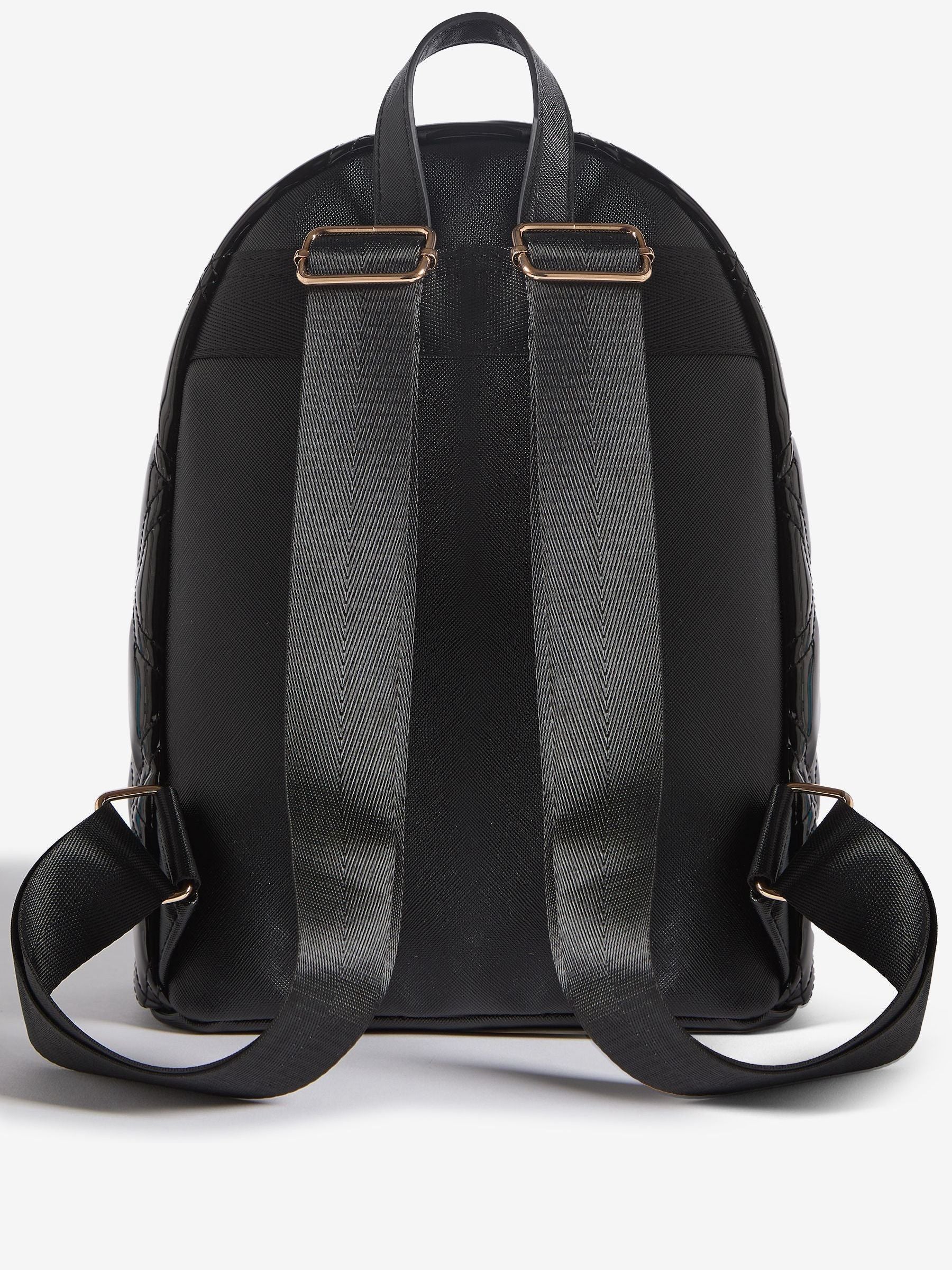 Lipsy black patent studded school back pack 33cm - British product