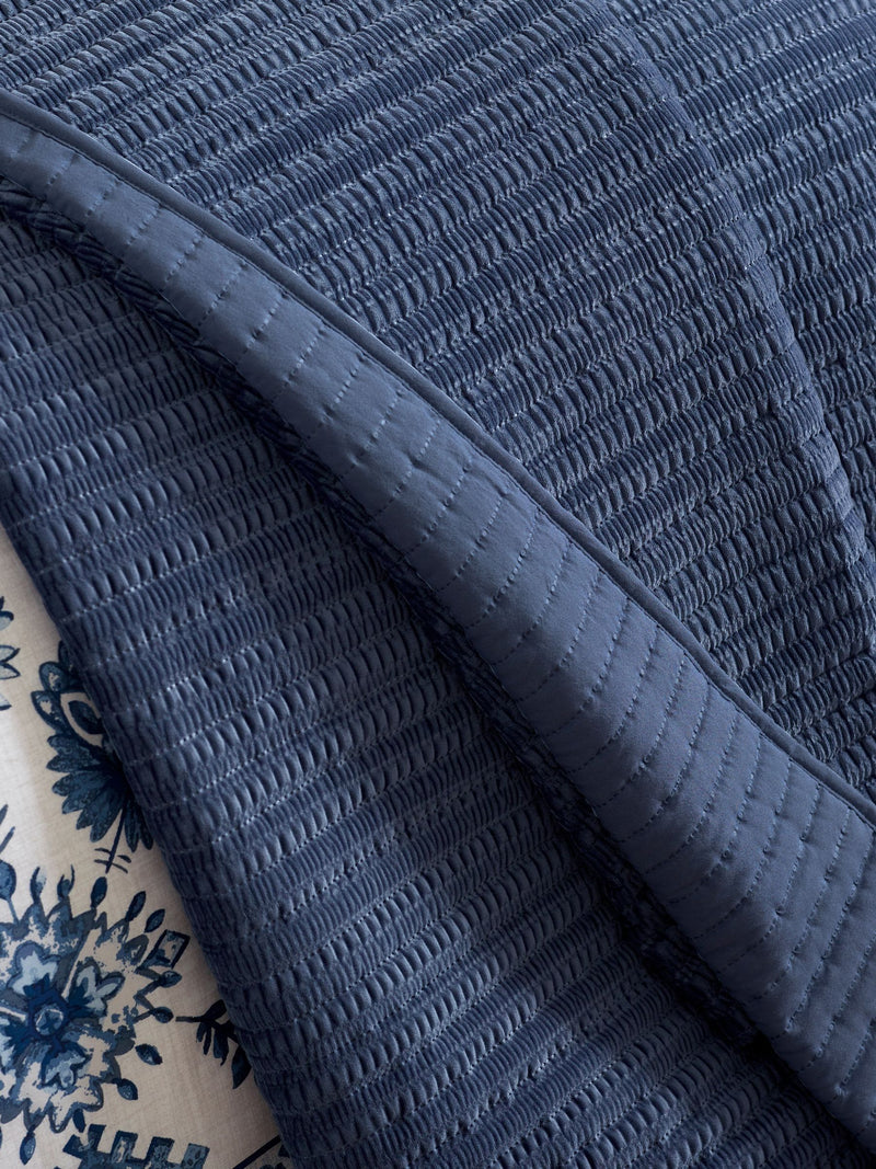 Catherine Lansfield navy velvet quilted bedspread 240x260cm - British product