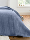 Bianca Blue Attica Chenille Embroidered Throw