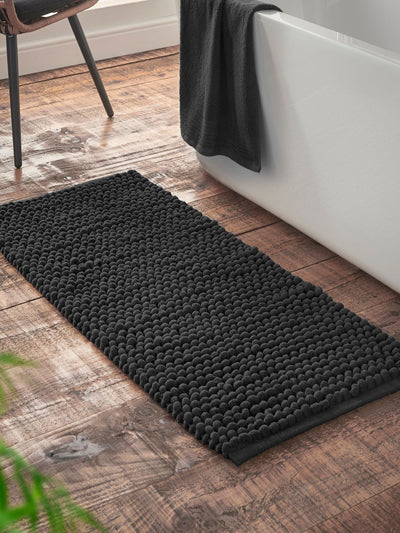 Next Bianca Black Aspen Bobble Long Bath Mat Runner- Buy online at McGrocer