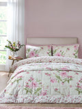 Catherine Lansfield Cream Avebury Floral quilted bedspread 220x230cm - British product