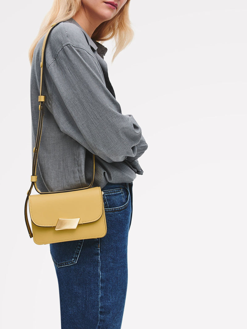 Radley Belsize Mini cross-body bag in yellow, imported from the UK
