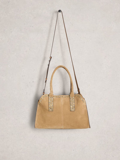 Next White Stuff Natural Bryony Studded Bowling Bag- Buy online at McGrocer