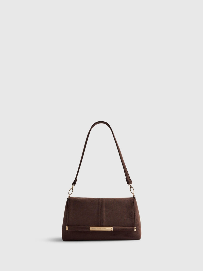 River Island Brown Bar Front Clutch Bag