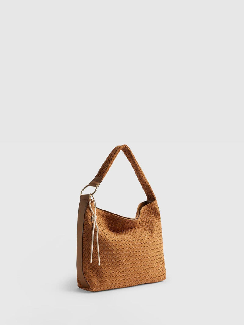 River Island faux suede shoulder bag, imported from the UK