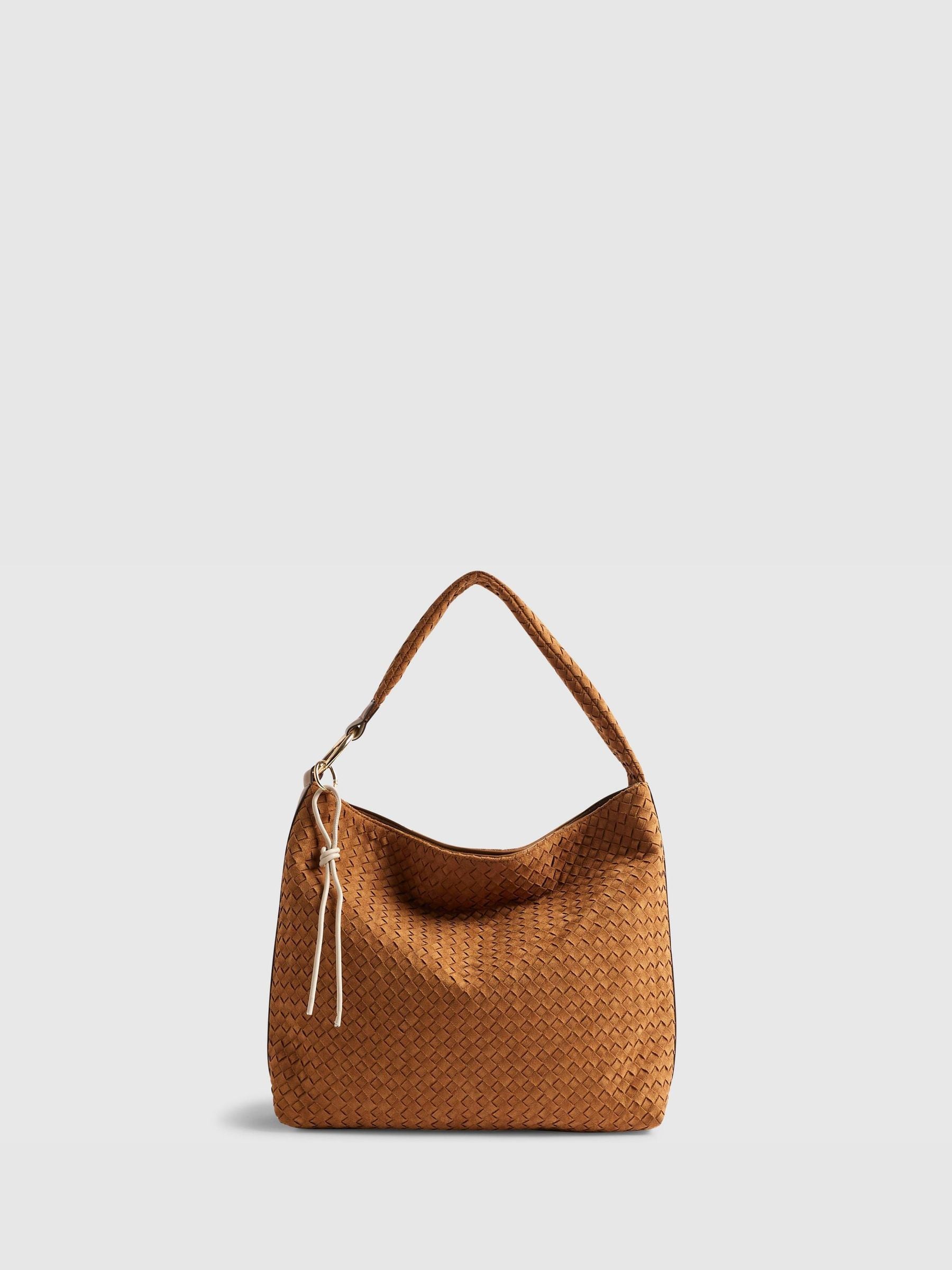 River Island faux suede shoulder bag, imported from the UK
