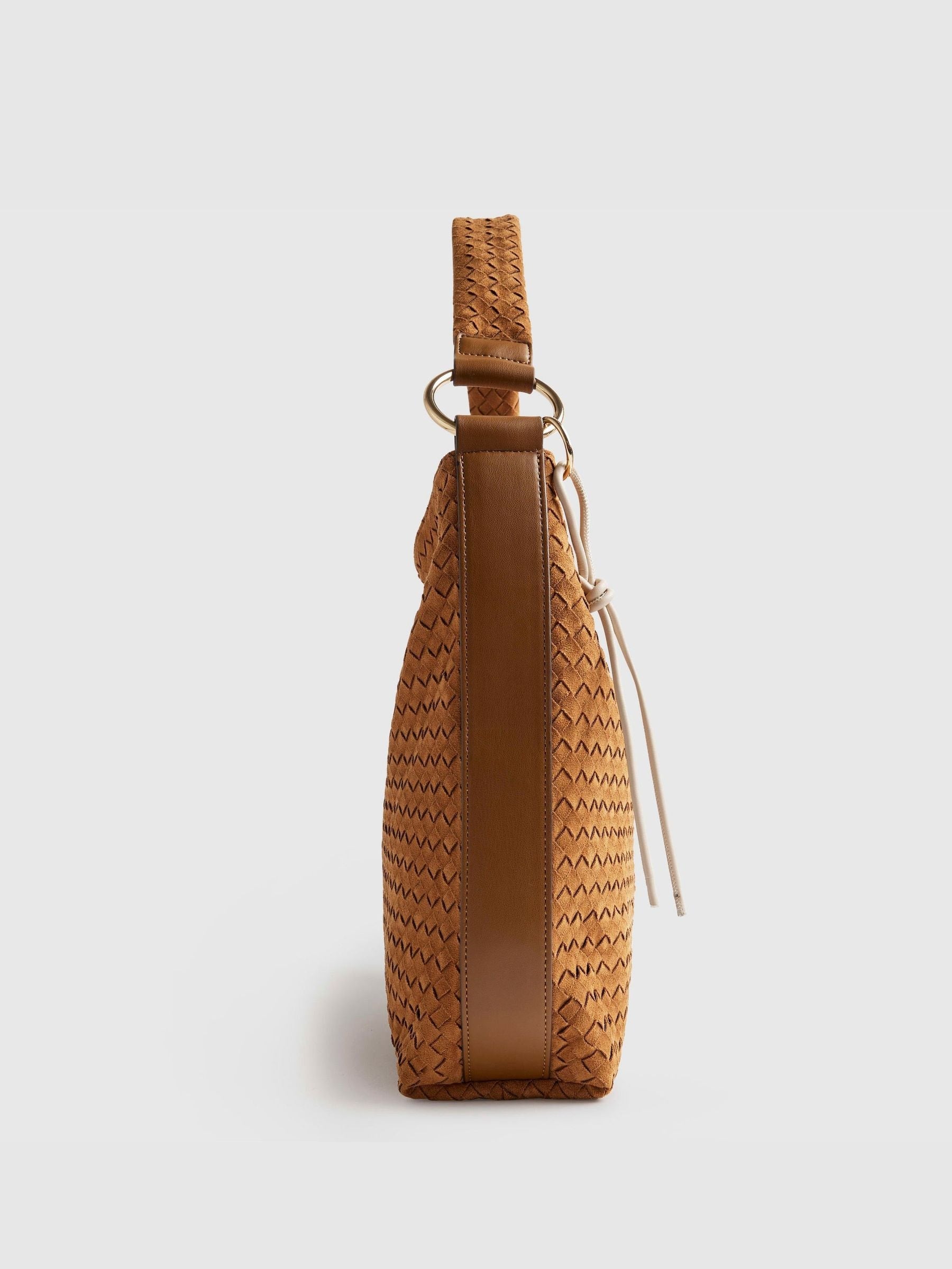 River Island faux suede shoulder bag, imported from the UK