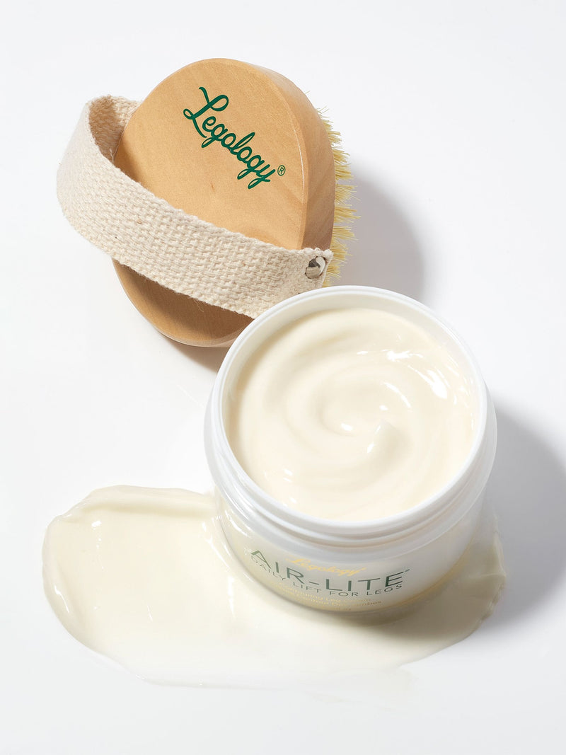 Legology Daily Care Kit for Legs with brush and cream, imported from the UK