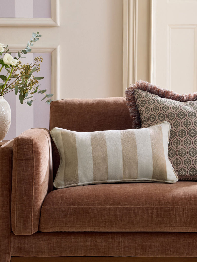 Chenille Stripe Cushion Sage Green 50 x 50cm
