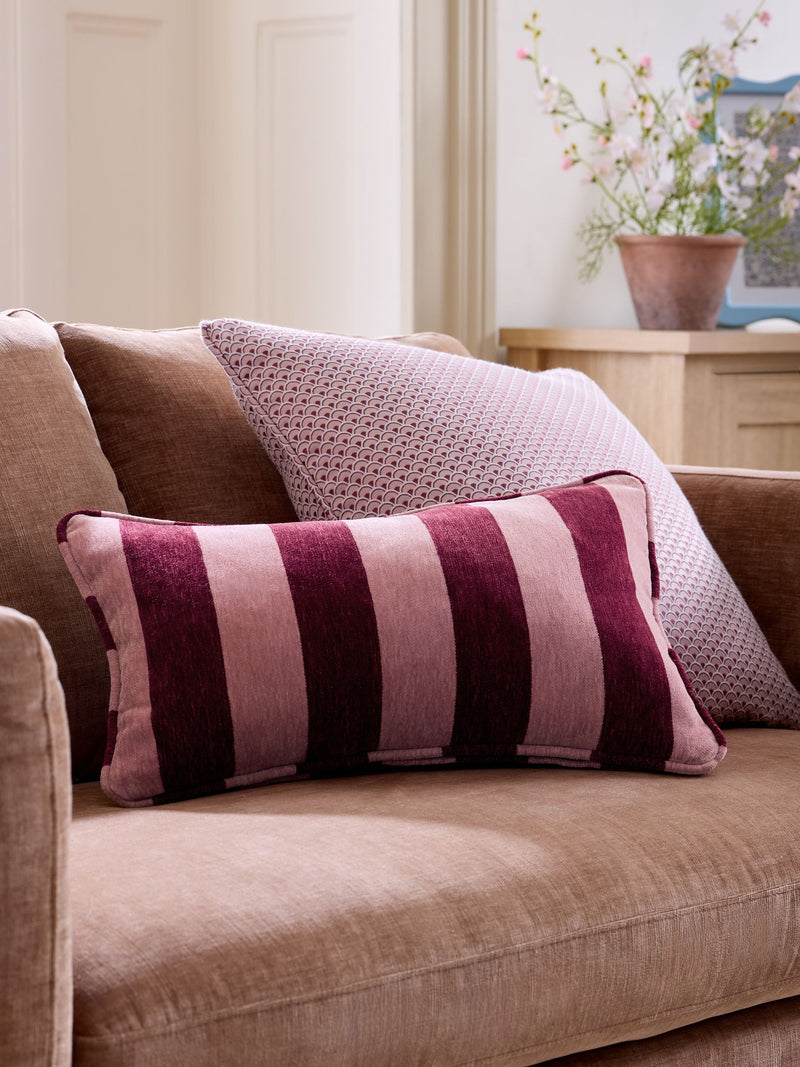 Chenille Stripe Cushion Sage Green 50 x 50cm