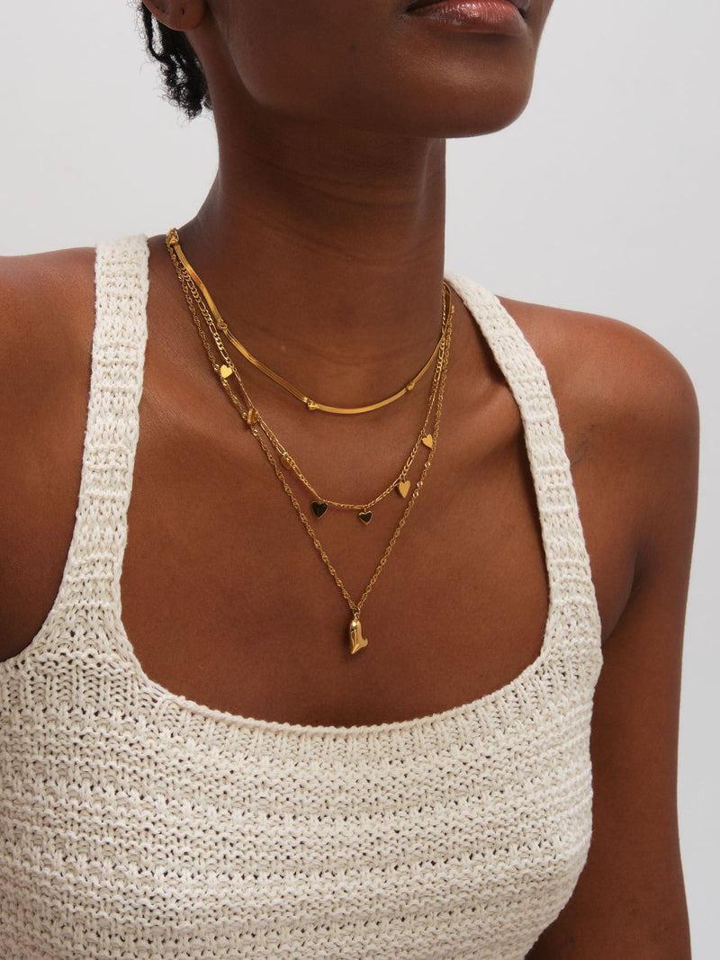 Jon Richard gold tone heart double row necklace, British product