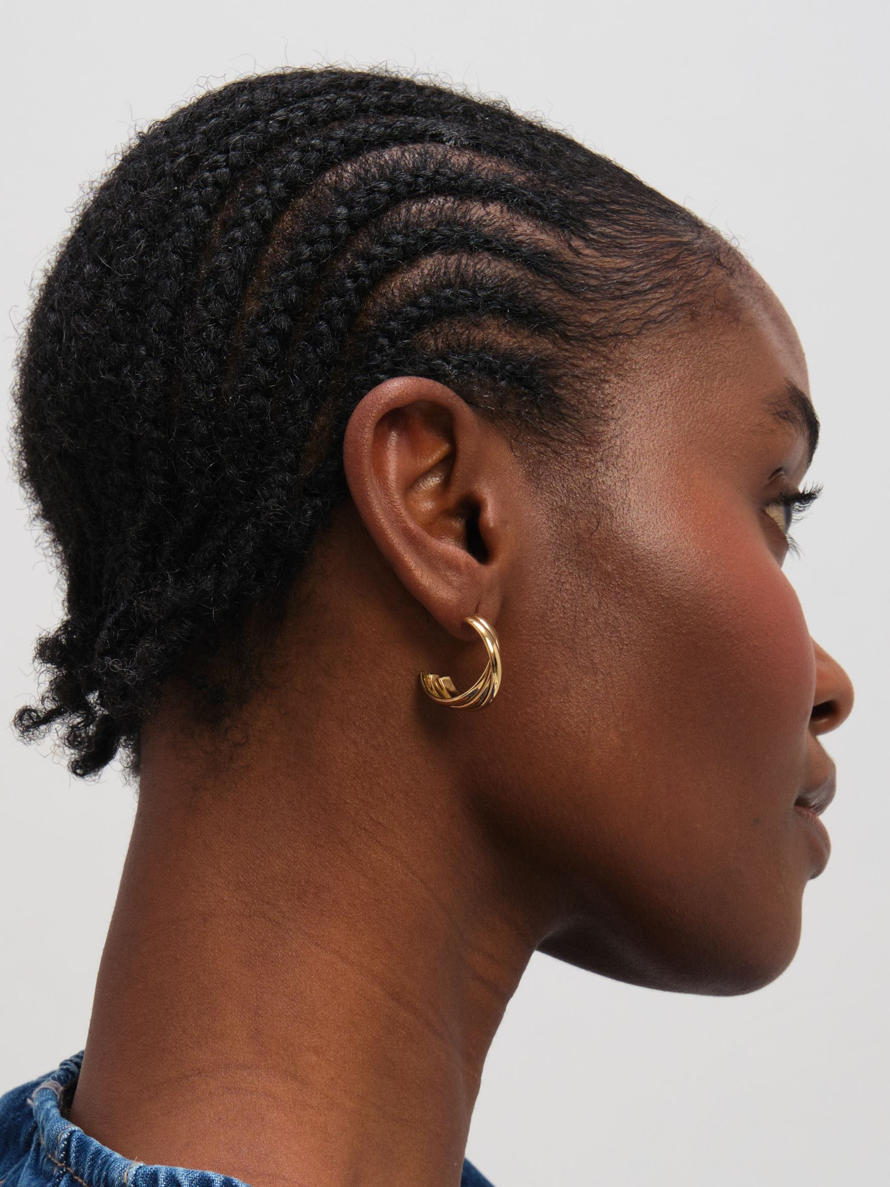 Jon Richard gold tone waterproof interlock hoop earrings (British brand)
