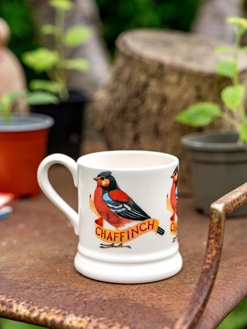 Emma Bridgewater cream chaffinch mug 1/2 pint, imported from the UK