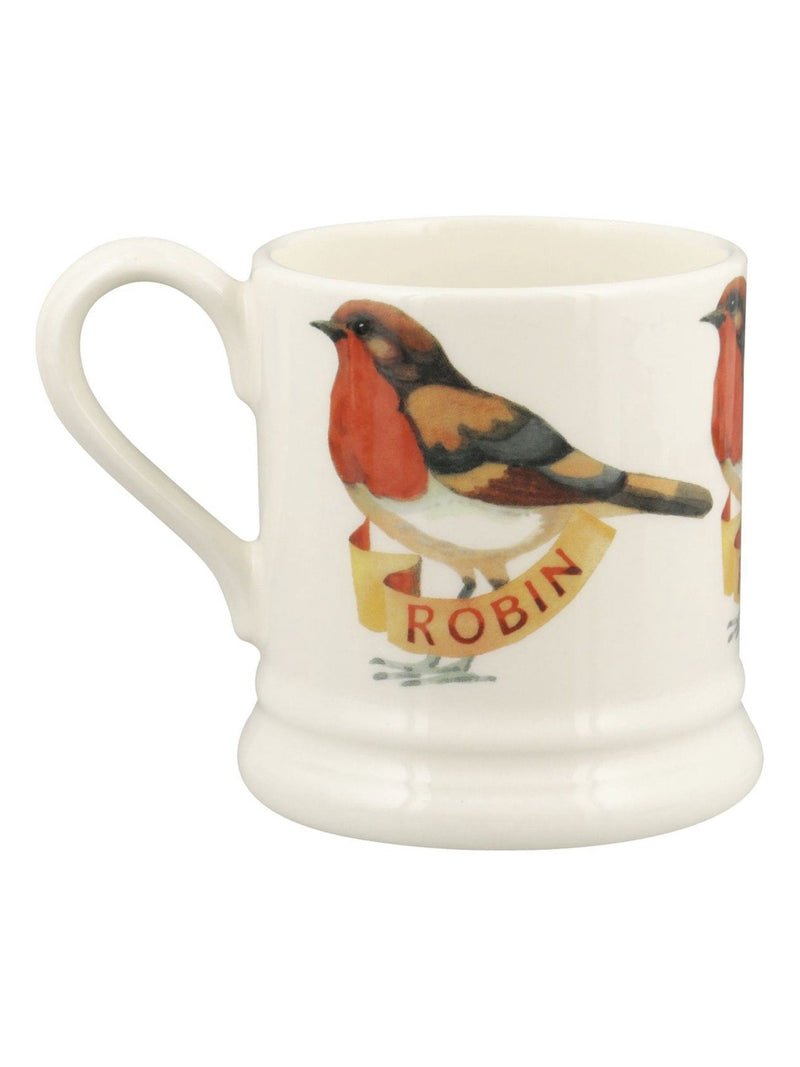Emma Bridgewater earthenware robin mug 1/2 pint (British brand)
