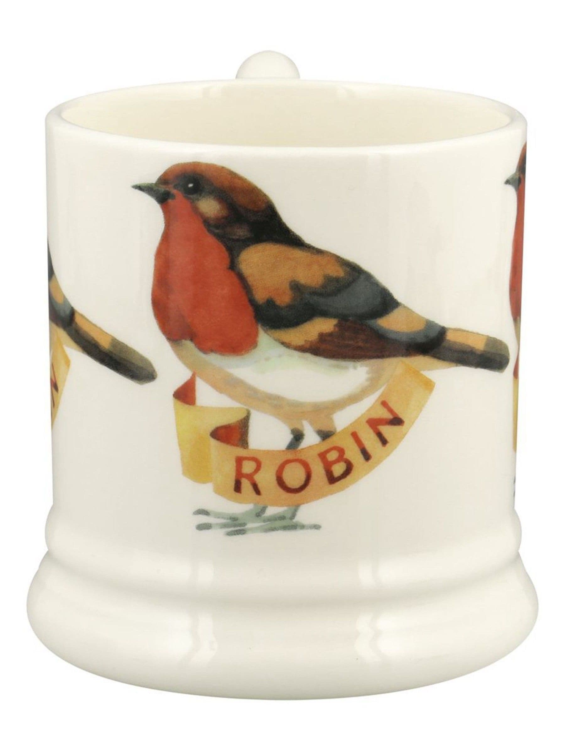 Emma Bridgewater earthenware robin mug 1/2 pint (British brand)
