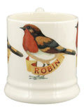 Emma Bridgewater earthenware robin mug 1/2 pint (British brand)