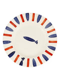 Emma Bridgewater Cream Seafood Stripe dinner plate 8.5 inch, imported from the UK