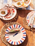 Emma Bridgewater Cream Seafood Stripe dinner plate 8.5 inch, imported from the UK