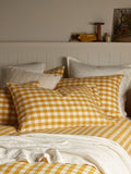 Secret Linen Store Saffron Gilbert Gingham Brushed 100% Cotton Pillowcase