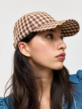 Oliver Bonas gingham cap with strawberry motif (British brand)