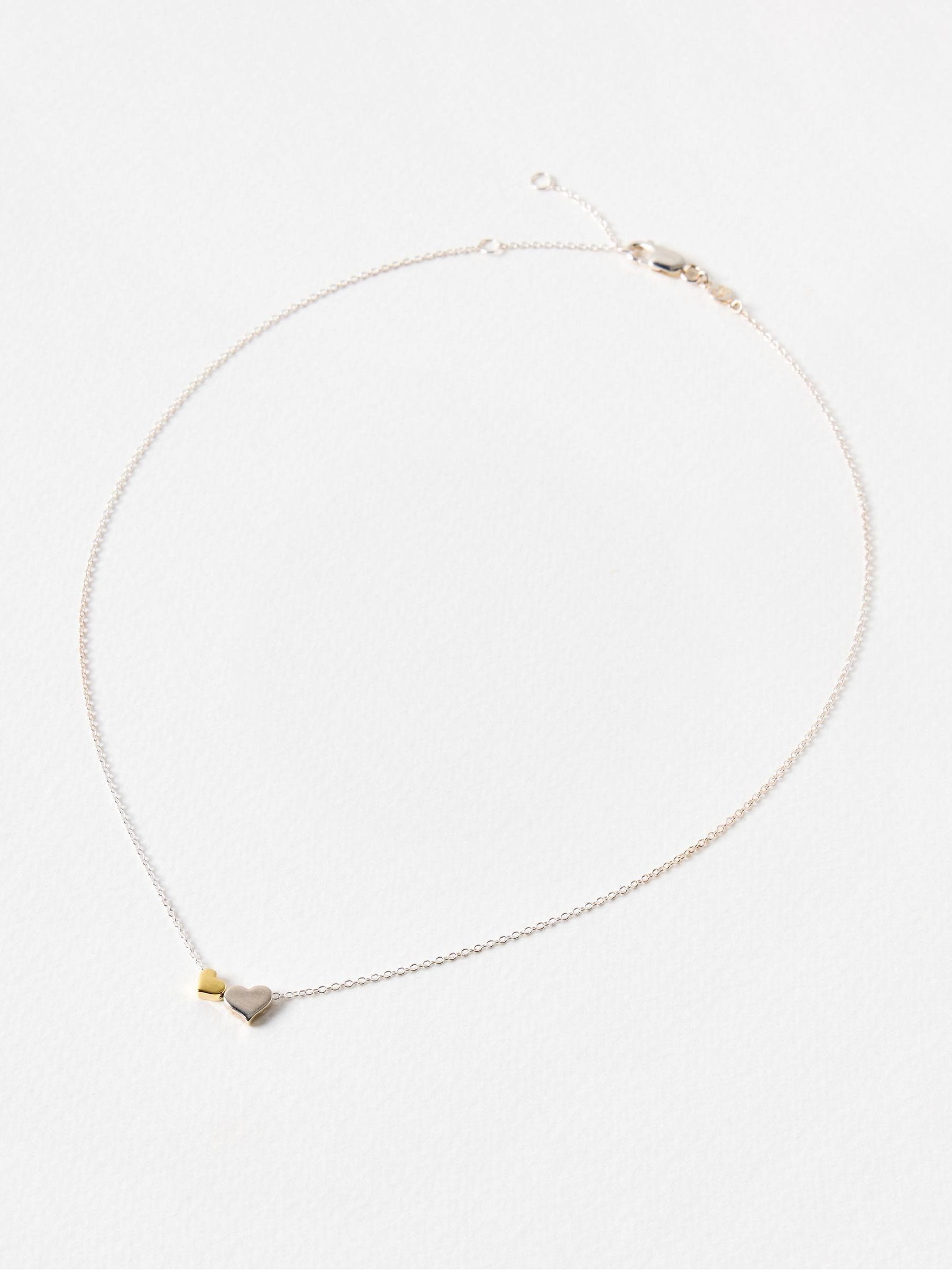 Oliver Bonas Callie heart pendant necklace silver gold - British product