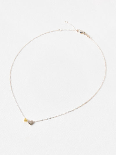 Next Oliver Bonas Silver & Gold Tone Callie Heart Pendant Necklace- Buy online at McGrocer