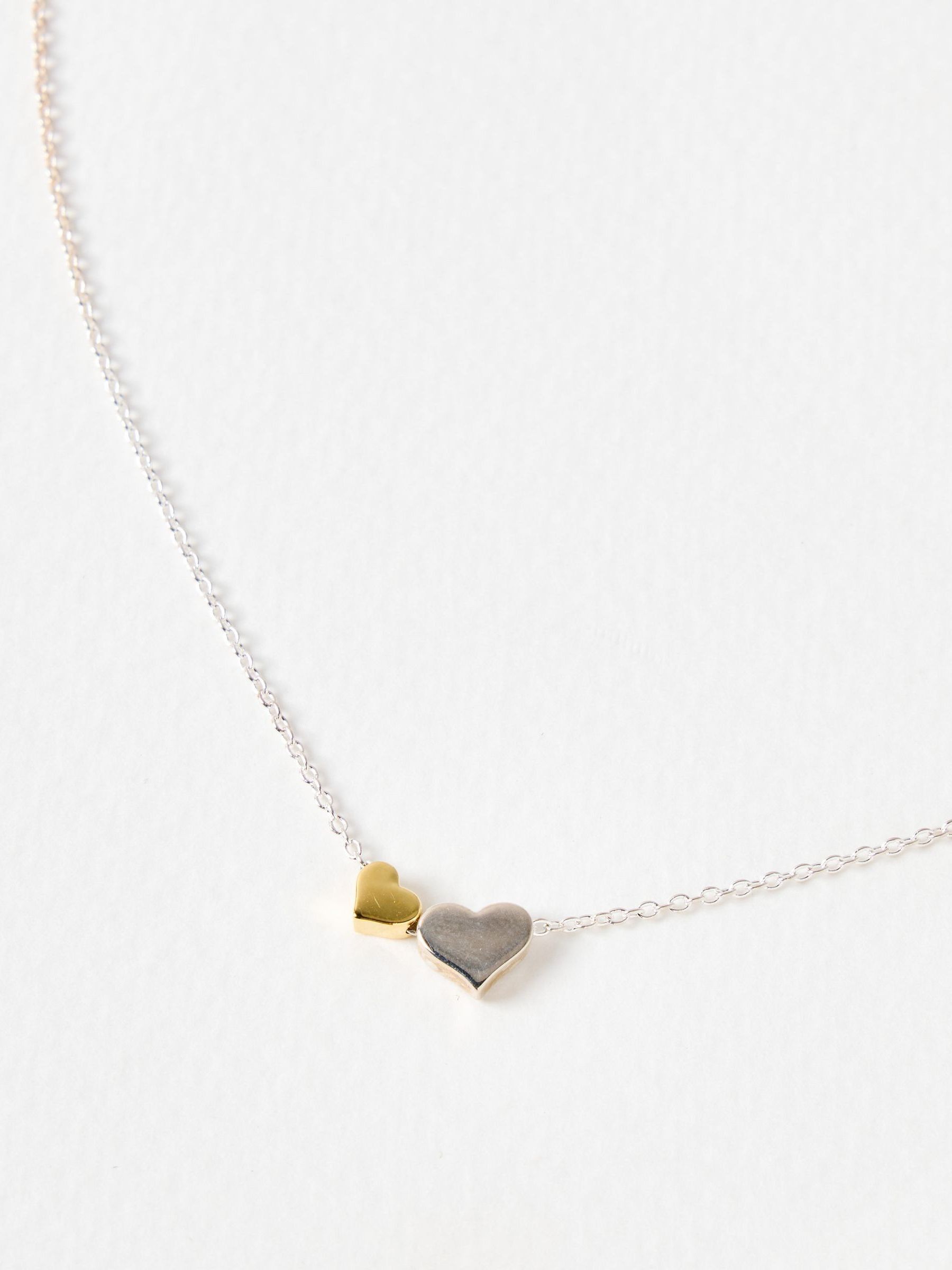 Oliver Bonas Callie heart pendant necklace silver gold - British product